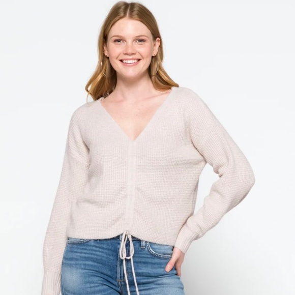 Drawstring Pullover Sweater - Picture 1 of 5